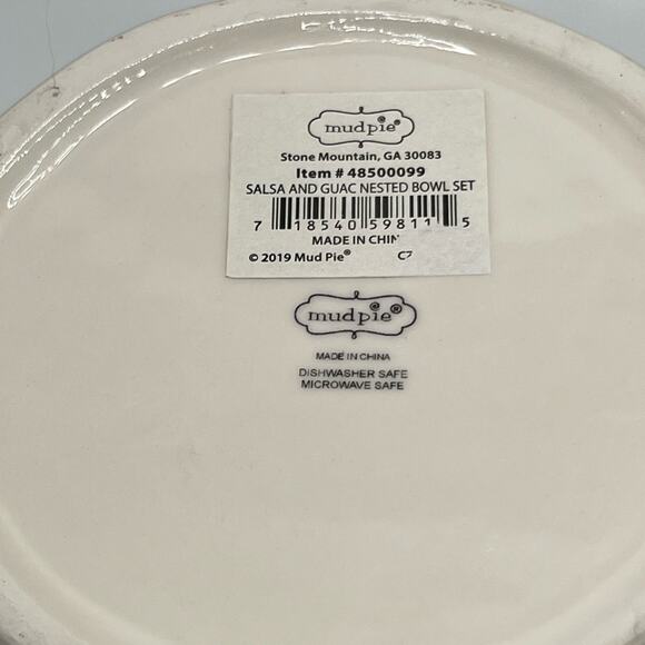 Mud Pie Salsa and Gauc nested ceramic servings bowls - Picture 9 of 9